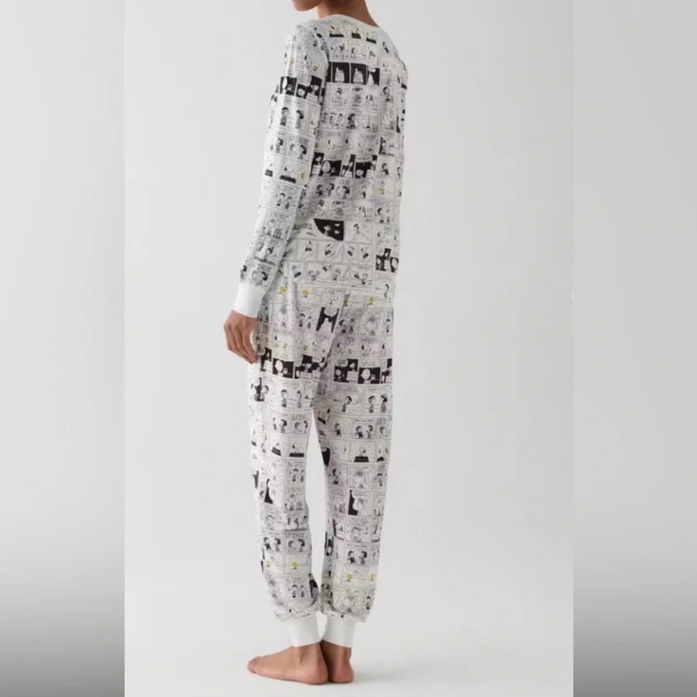 🆕♠️KATE SPADE PEANUTS PRINT HENLEY PJ SET